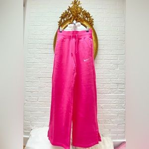 Nike Hot Pink Wide Leg High Waisted Logo Sweatpants